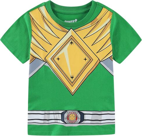 Power Rangers Red Blue Green Pink Ranger Boys Girls Short Sleeve T-Shirt for Big Kids in Kuwait
