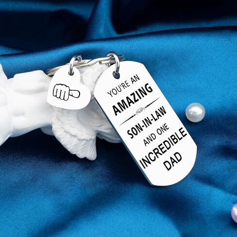 Best Son in Law Gifts from Mother in law, Future Son in Law Gifts for Fathers Day, Cool Son-in-Law Birthday Gifts, Funny Father‘s Day Gifts for Adults Men, Sentimental Christmas Keychain in Kuwait