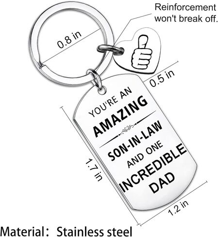 Best Son in Law Gifts from Mother in law, Future Son in Law Gifts for Fathers Day, Cool Son-in-Law Birthday Gifts, Funny Father‘s Day Gifts for Adults Men, Sentimental Christmas Keychain in Kuwait