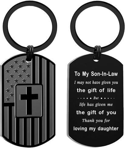Father's Day Son In Law - Gifts for Son In Law Birthday Christmas Valentines Day Keychain in Saudi Arabia