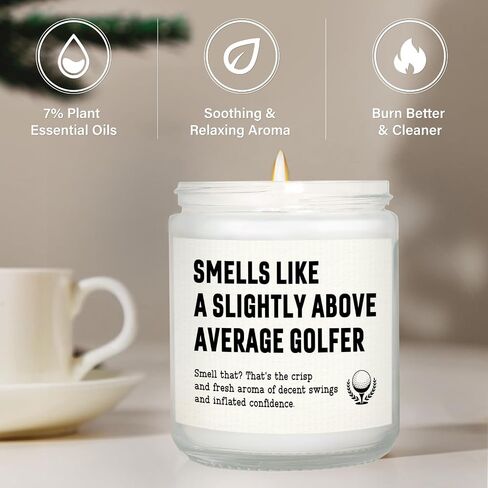 Petalsun Golf Gifts for Men Women, Funny Gifts for Golfer, Golf Themed Candle, Birthday Gift for Above Average Golfer Friend Boyfriend Husband Dad Mom - Lavender(7oz) in Saudi Arabia