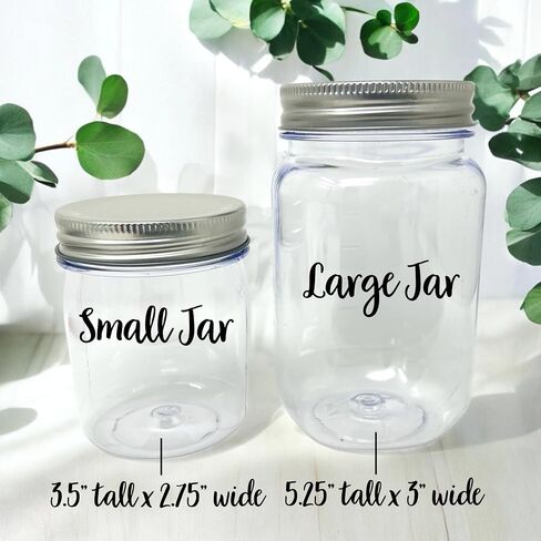 Plastic Seashell Keepsake Jar for Adults Kids Summer Vacation Beach Finds, Personalized Gift Engraved with Trip Destination and Year, Shell Collection Display, Two Jar Size Options in Saudi Arabia