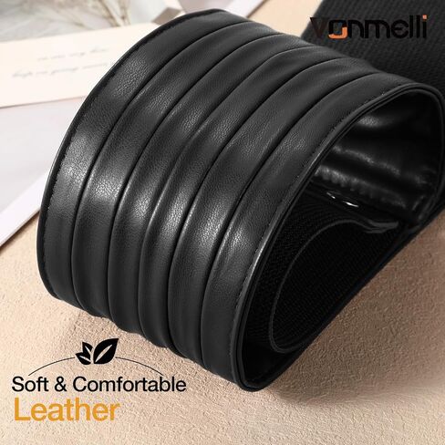 VONMELLI Wide Elastic Belts for Women Dresss Fashion Stretchy Wide Waist Belt Ladies Corset Leather Belts in Kuwait