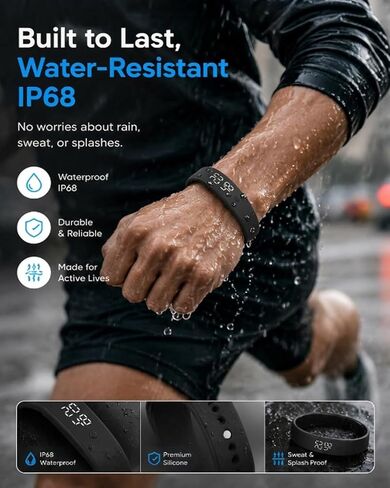 Vibrating Alarm Wristband Clock Watch for Heavy Sleepers, Fit Sleeps Rise Bracelet Bands for Deaf People, Wearable Vibration Wrist Alarm Waterproof Silent Alarms Wristband for Men & Women in Kuwait