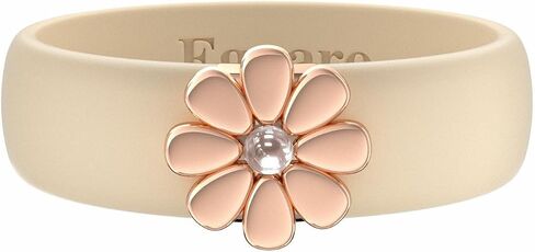Egnaro Silicone Ring with Copper Alloy Daisy, Flexible Rubber Wedding Band Women, Alternative to Traditional Metal Rings, Ideal for Yoga, Travel, Work, Daily Wear in Saudi Arabia