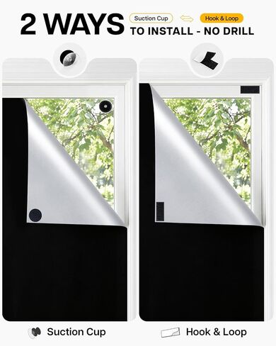 LazBlinds Portable Blackout Shades – DIY Cut-to-Fit for Travel, Dorm & RV, No-Drill Mounting on Any Surface, 100% Blackout Curtains with Storage Bag (57"x39") in Saudi Arabia