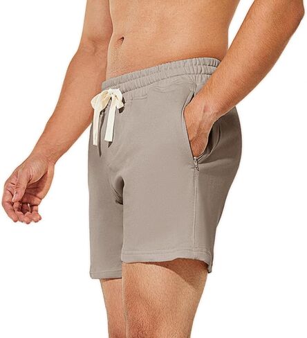 NIMENJOJA Mens 5.5" Athletic Gym Shorts Cotton Workout Jogger Sweat Shorts with Upgrade Premium Zipper Pockets and Drawstring in Saudi Arabia