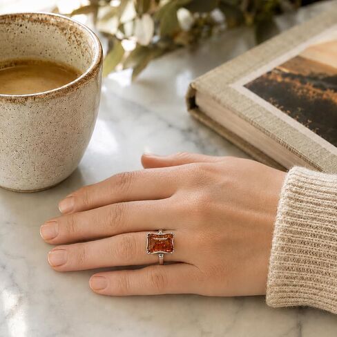 Holiday Gift Shops Sterling Silver and Baltic Honey Amber Rectangle Ring Makell in Saudi Arabia