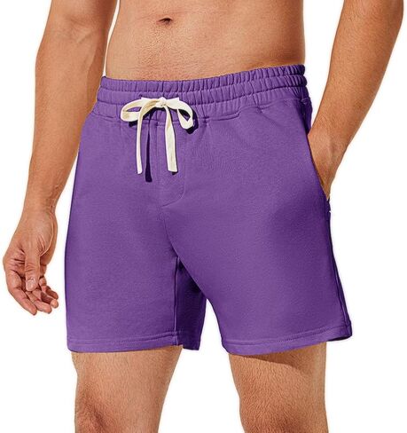 NIMENJOJA Mens 5.5" Athletic Gym Shorts Cotton Workout Jogger Sweat Shorts with Upgrade Premium Zipper Pockets and Drawstring in Saudi Arabia