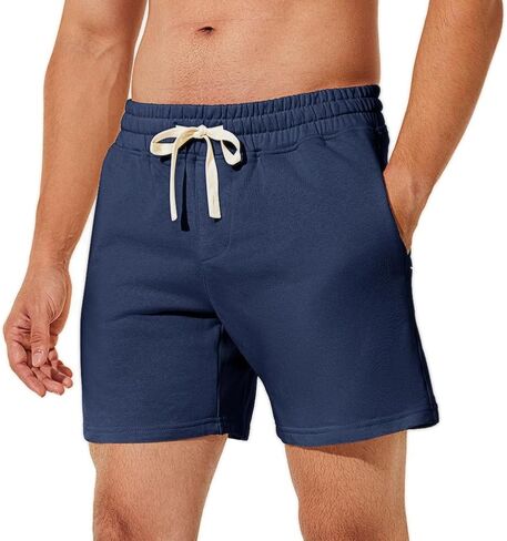 NIMENJOJA Mens 5.5" Athletic Gym Shorts Cotton Workout Jogger Sweat Shorts with Upgrade Premium Zipper Pockets and Drawstring in Saudi Arabia