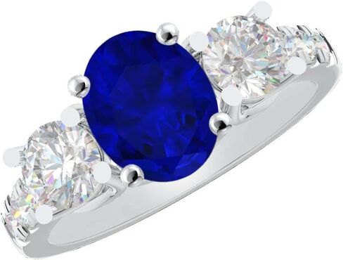 Houston Diamond District 1 to 6 Carat Oval Platinum LAB GROWN Gemstone and LAB GROWN Diamond Engagement Ring (AAAA Heirloom Quality) in Kuwait