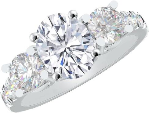 Houston Diamond District 1 to 6 Carat Oval Platinum LAB GROWN Gemstone and LAB GROWN Diamond Engagement Ring (AAAA Heirloom Quality) in Kuwait