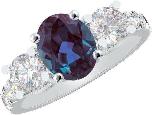 Houston Diamond District 1 to 6 Carat Oval Platinum LAB GROWN Gemstone and LAB GROWN Diamond Engagement Ring (AAAA Heirloom Quality) in Kuwait