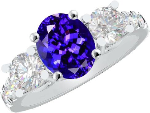 Houston Diamond District 1 to 6 Carat Oval Platinum LAB GROWN Gemstone and LAB GROWN Diamond Engagement Ring (AAAA Heirloom Quality) in Kuwait