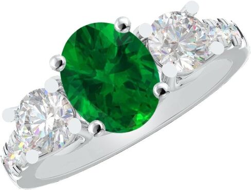 Houston Diamond District 1 to 6 Carat Oval Platinum LAB GROWN Gemstone and LAB GROWN Diamond Engagement Ring (AAAA Heirloom Quality) in Kuwait