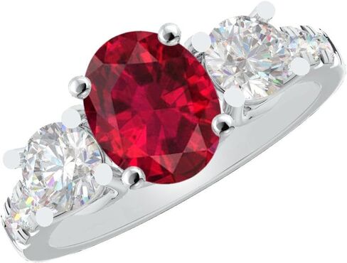 Houston Diamond District 1 to 6 Carat Oval Platinum LAB GROWN Gemstone and LAB GROWN Diamond Engagement Ring (AAAA Heirloom Quality) in Kuwait
