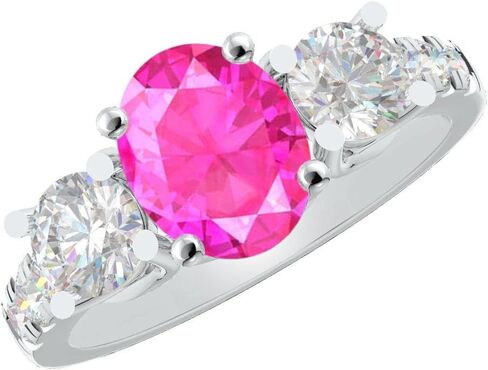 Houston Diamond District 1 to 6 Carat Oval Platinum LAB GROWN Gemstone and LAB GROWN Diamond Engagement Ring (AAAA Heirloom Quality) in Kuwait