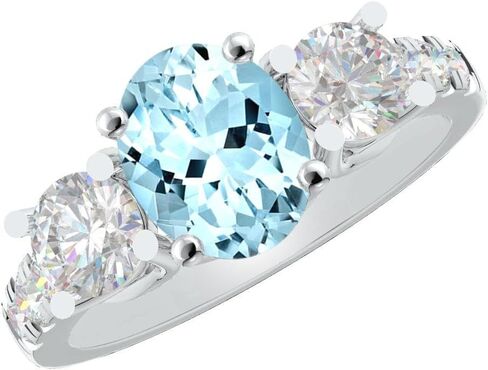 Houston Diamond District 1 to 6 Carat Oval Platinum LAB GROWN Gemstone and LAB GROWN Diamond Engagement Ring (AAAA Heirloom Quality) in Kuwait