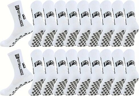 10 Pairs Soccer Socks with Grip Pads Non Slip Football Basketball Sports Socks for Men Women in Kuwait