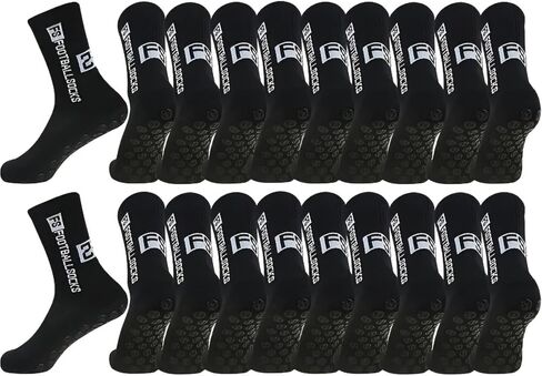 10 Pairs Soccer Socks with Grip Pads Non Slip Football Basketball Sports Socks for Men Women in Kuwait