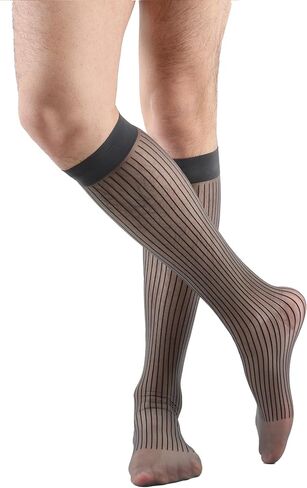 5 Pairs Men's Silk Socks, Mid-Calf Formal Dress Socks, Sheer Thin Dress Socks for Men in Saudi Arabia