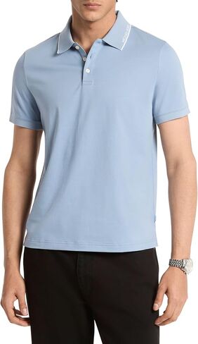 Michael Kors Men's Logo Rib Short Sleeve Polo in Kuwait