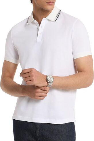 Michael Kors Men's Logo Rib Short Sleeve Polo in Kuwait