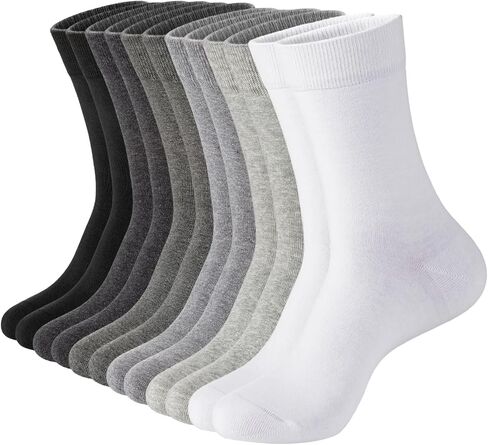 Ndoobiy 6 Pairs Mens Crew Socks Elastic Band Soft Cotton Socks for Men Breathable Moisture-wicking Socks for Men in Saudi Arabia