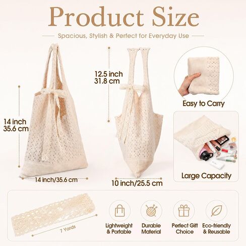 8 Pack Crochet Mesh Bags Bulk, Summer Beach Tote Bags Boho Knit Mesh Cosmetic Pouch Ribbon for Bachelorette Party in Kuwait