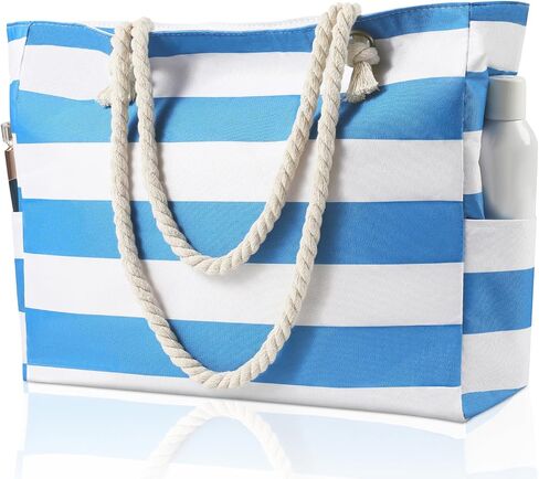 Clothirily Beach Bag for Women - Large Beach Tote Bag, Waterproof Sandproof Beach Bag with Zipper, Large Swim Pool Beach Tote in Saudi Arabia