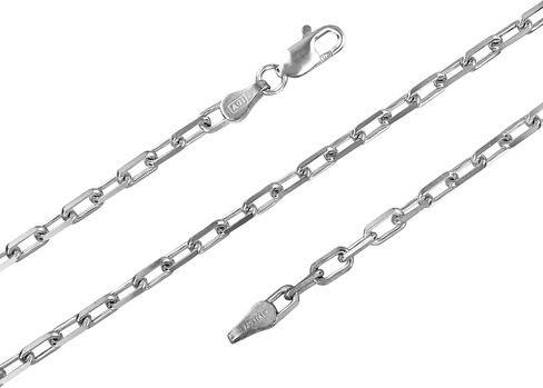 925 Sterling Silver 3mm Anchor Chain Necklace Solid Nickel-Free - Made in Italy - 16-30 Inch in Kuwait