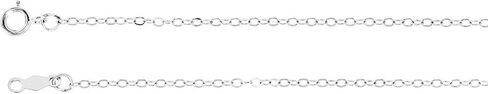 Sonia Jewels Solid 14k White Gold 1.5mm Cable Chain Necklace 24" in Kuwait