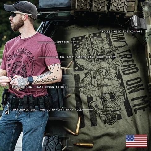 Howitzer Style Men's T-Shirt Built on Freedom Military Grunt MFG in Kuwait