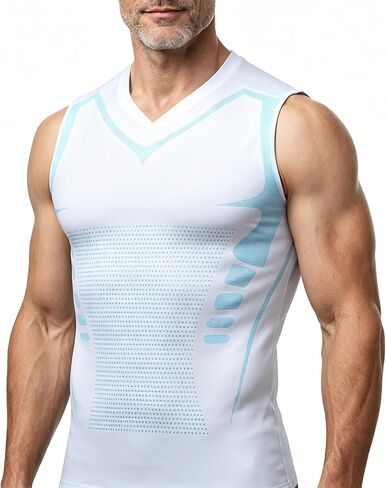 Compression Shirt, Mens Tank Tops, Slimming Body Shaper Vest, Sport Running Dry Fit Gym Shirt in Kuwait
