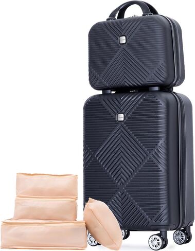 Luggage 4 Piece Set, Hardshell ABS Suitcase Set with Double Spinner Wheels, Lightweight Durable Large Luggage set, Carry On and Checked Travel Luggage, Pink in Kuwait