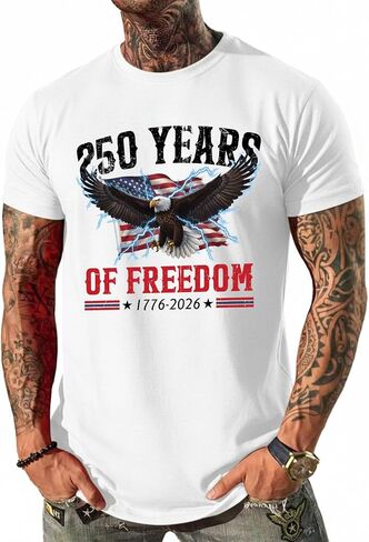 250th Anniversary Shirt Men Commemorative American History Top Short Sleeve Shirts Graphic Print T Shirts in Kuwait