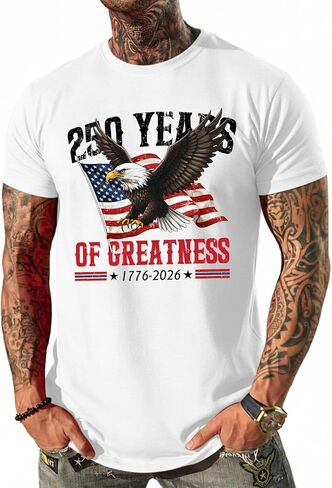 250th Anniversary Shirt Men Commemorative American History Top Short Sleeve Shirts Graphic Print T Shirts in Kuwait