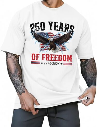 250th Anniversary Shirt Men Commemorative American History Top Short Sleeve Shirts Graphic Print T Shirts in Kuwait