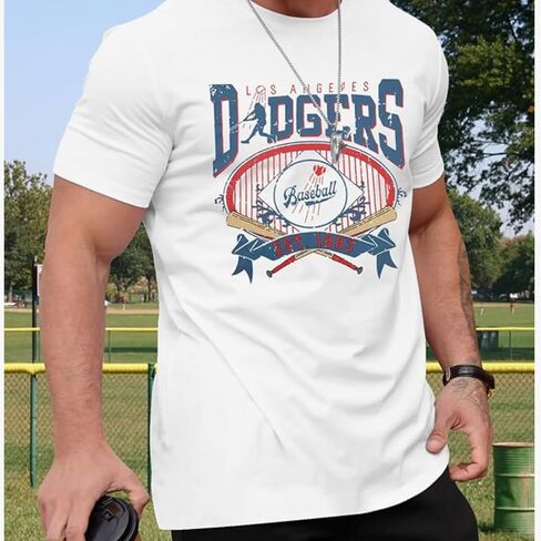 Men's Baseball Shirts Baseball Graphic Short Sleeve T Shirt Baseball Team Tee Top in Saudi Arabia