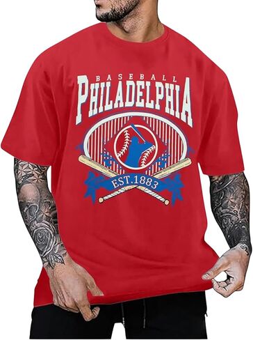 Men's Baseball Shirts Baseball Graphic Short Sleeve T Shirt Baseball Team Tee Top in Saudi Arabia