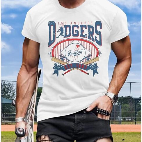 Men's Baseball Shirts Baseball Graphic Short Sleeve T Shirt Baseball Team Tee Top in Saudi Arabia
