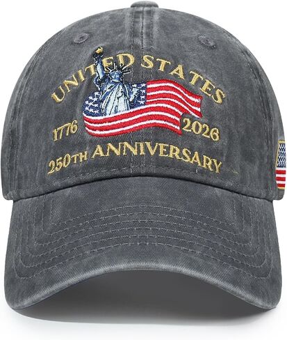 HH HOFNEN USA 250th Anniversary Baseball Cap Retro Washed Cotton Hat Patriotic Embroidered American Hat for Men Women in Saudi Arabia