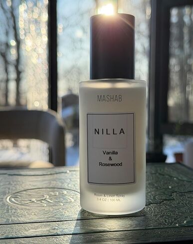 NILLA by MASHAB - All-Natural Vanilla & Rosewood Luxury Nonalcohol Linen & Room Spray | Aromatic Mist | Premium Glass Bottle (100 mL) Gift for Birthday Anniversary Mothers Day in Kuwait
