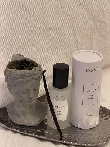 NILLA by MASHAB - All-Natural Vanilla & Rosewood Luxury Nonalcohol Linen & Room Spray | Aromatic Mist | Premium Glass Bottle (100 mL) Gift for Birthday Anniversary Mothers Day in Kuwait