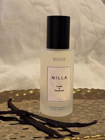 NILLA by MASHAB - All-Natural Vanilla & Rosewood Luxury Nonalcohol Linen & Room Spray | Aromatic Mist | Premium Glass Bottle (100 mL) Gift for Birthday Anniversary Mothers Day in Kuwait