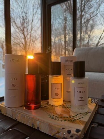 NILLA by MASHAB - All-Natural Vanilla & Rosewood Luxury Nonalcohol Linen & Room Spray | Aromatic Mist | Premium Glass Bottle (100 mL) Gift for Birthday Anniversary Mothers Day in Kuwait