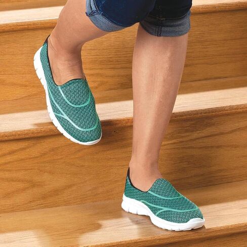 Silver Steps Feather Lite Walking Shoe, Slip-On Women’s Sneaker, Turquoise, Size 8 in Saudi Arabia