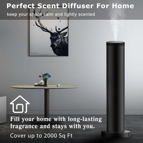 2026 Upgraded Cordless Rechargeable Diffuser - Hotel Scent Diffuser for Whole House- Scent Air Machine -App Bluetooth Control - Waterless Essential Oil Diffuser for Large Room, Studio Office - Black in Saudi Arabia