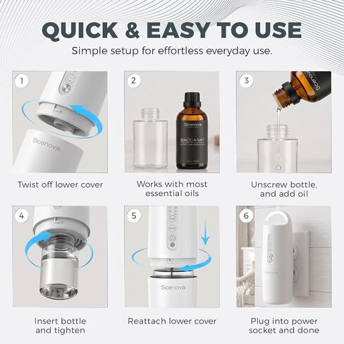 Pulse, Plug in Waterless Scent Diffuser Starter Kit. Ritz, Baccarat Oil Included. 1000 sq ft Coverage. Cold Air, Waterless, Touch Panel Controls and Bluetooth, Aromatherapy for Home. in Saudi Arabia