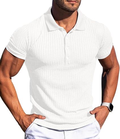 Askdeer Men's Polo Shirts Long/Short Sleeve Slim Fit Casual Shirts Classic Stretch Polo T Shirt Golf Shirts in Saudi Arabia
